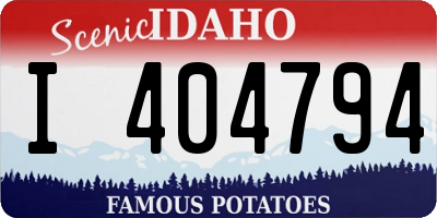 ID license plate I404794