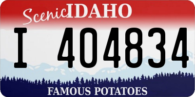 ID license plate I404834