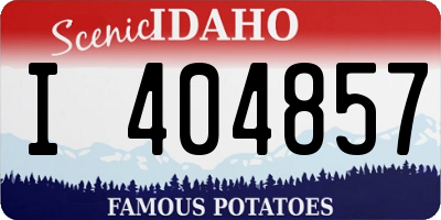 ID license plate I404857