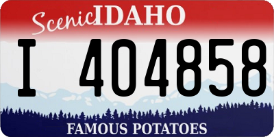ID license plate I404858