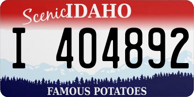 ID license plate I404892