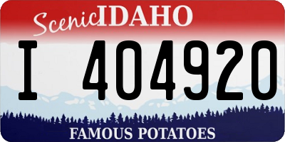 ID license plate I404920