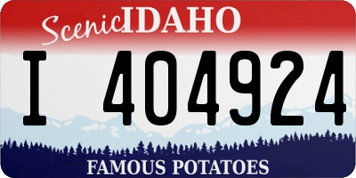 ID license plate I404924