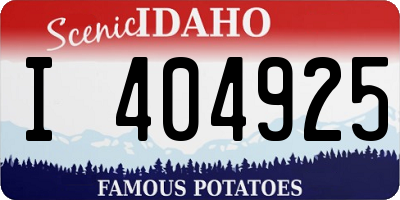 ID license plate I404925