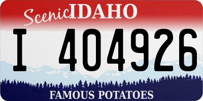 ID license plate I404926