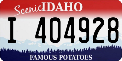 ID license plate I404928