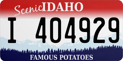 ID license plate I404929
