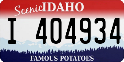 ID license plate I404934