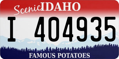 ID license plate I404935