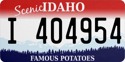 ID license plate I404954