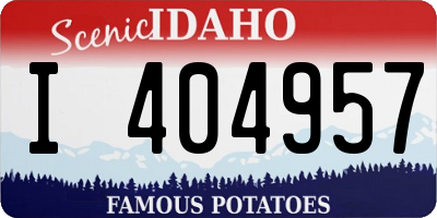 ID license plate I404957