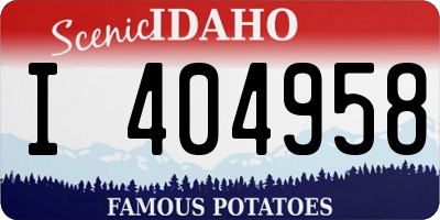 ID license plate I404958