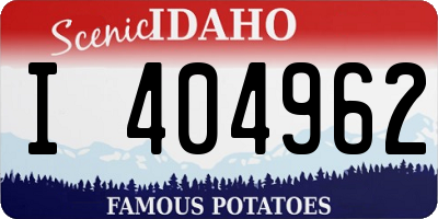 ID license plate I404962