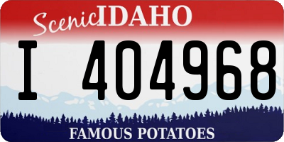 ID license plate I404968