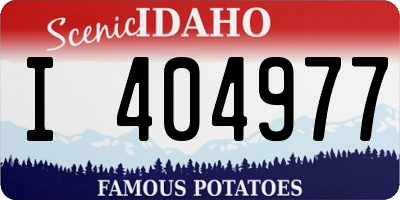 ID license plate I404977