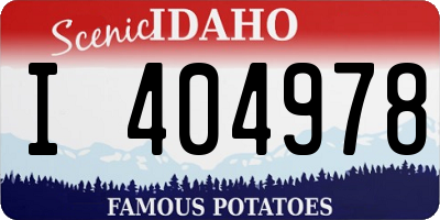 ID license plate I404978