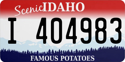 ID license plate I404983