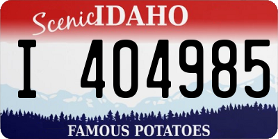 ID license plate I404985