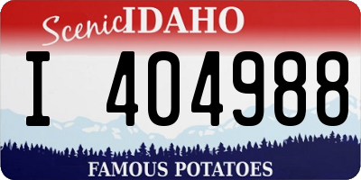 ID license plate I404988