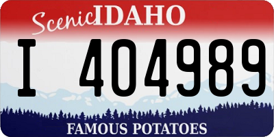 ID license plate I404989