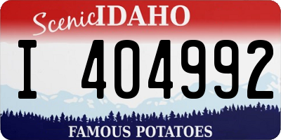 ID license plate I404992