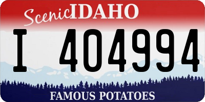 ID license plate I404994