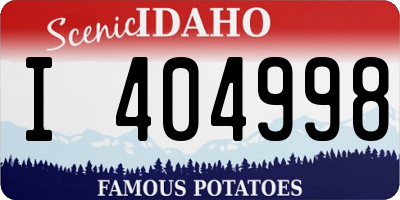 ID license plate I404998