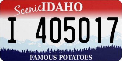 ID license plate I405017