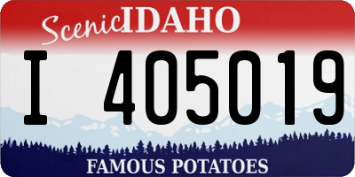 ID license plate I405019