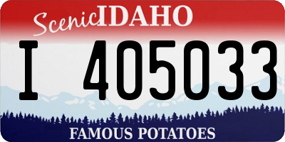 ID license plate I405033