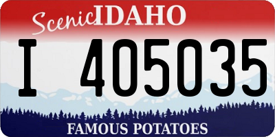 ID license plate I405035