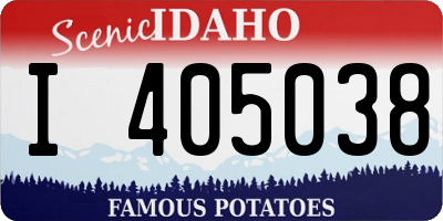 ID license plate I405038