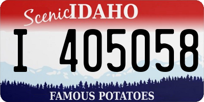 ID license plate I405058