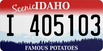 ID license plate I405103