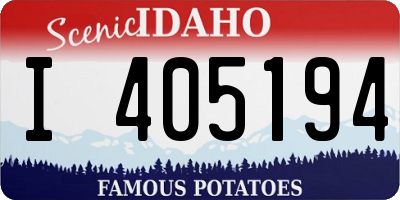 ID license plate I405194