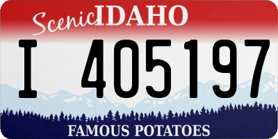 ID license plate I405197