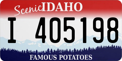 ID license plate I405198