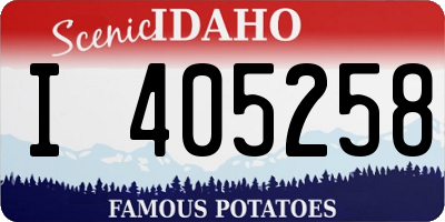 ID license plate I405258