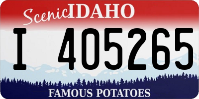 ID license plate I405265