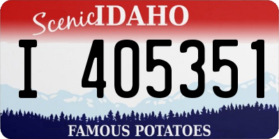 ID license plate I405351
