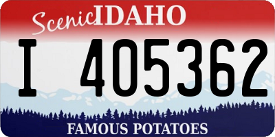 ID license plate I405362