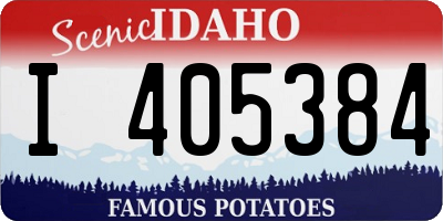 ID license plate I405384