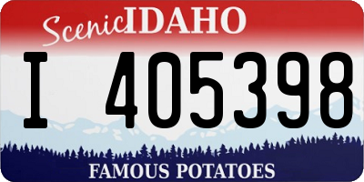 ID license plate I405398