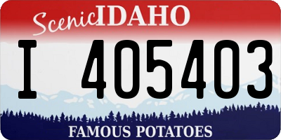ID license plate I405403