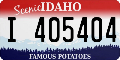 ID license plate I405404