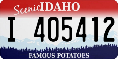 ID license plate I405412