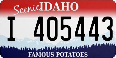 ID license plate I405443