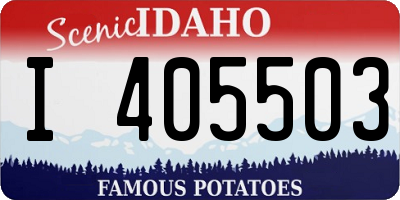 ID license plate I405503