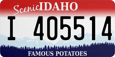 ID license plate I405514