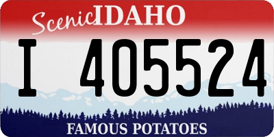 ID license plate I405524